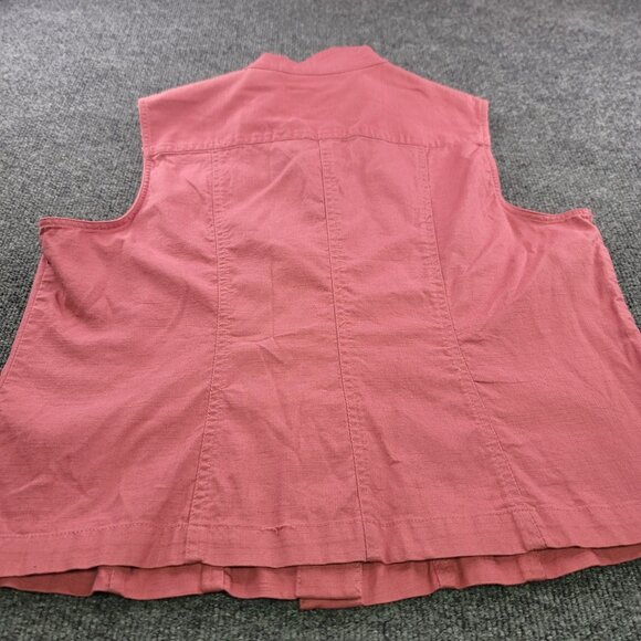 Baxter & Wells Womens Sleeveless Button-Down Shirt Vest XL Cotton Mauve Pink - Picture 5 of 8